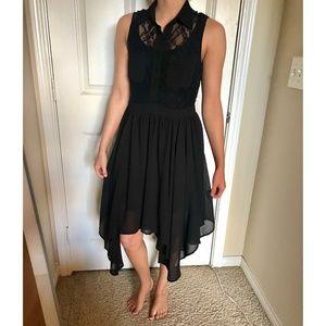 Esley Lace-Top Fit and Flare Midi Dress Size S